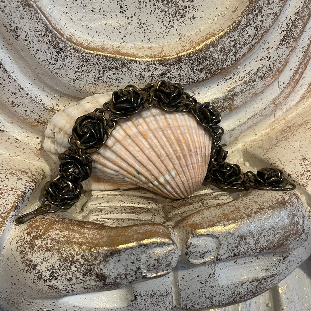 Vintage Bronze Rose Bracelet